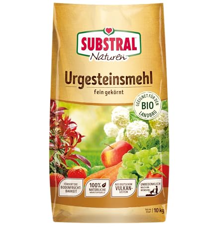 Substral Naturen Urgesteinsmehl für fruchtbare Böden, 10kg, Spurenelemente & Verbesserung der Bodenstruktur, Für alle Pflanzen & Gartenbereiche von Substral