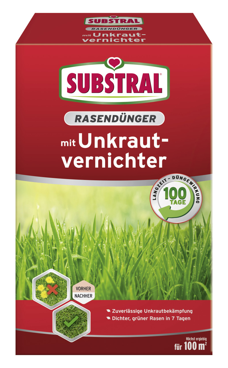 Substral Rasendünger mit Unkrautvernichter für 100 m² 2 kg von Substral