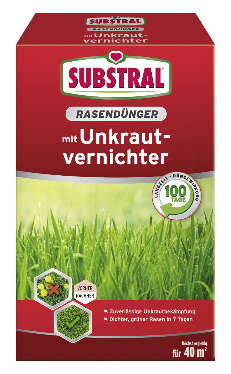 Substral Rasendünger mit Unkrautvernichter für 40 m² 0,8 kg von Substral