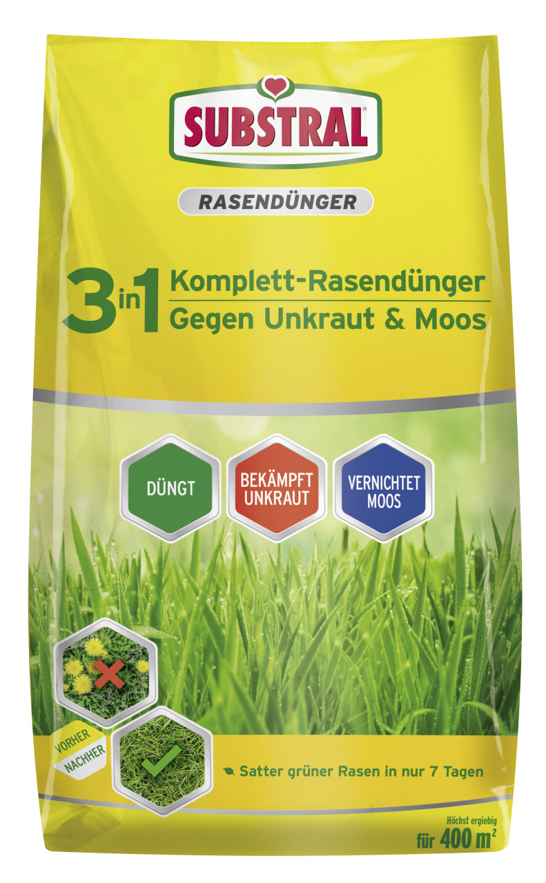 Substral 3in1 Komplettrasendünger für 400 m² 14 kg von Substral