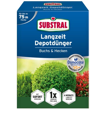 Substral Langzeit Depotdünger für Buchs & Hecken, Osmocote Premium-Langzeitdünger mit Profi-Technologie, 1,5 kg von Substral