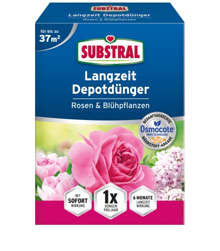 Substral Langzeit Depotdünger für Rosen & Blühpflanzen, 6 Monate Osmocote Premium-Langzeitdünger, 1,5 kg von Substral