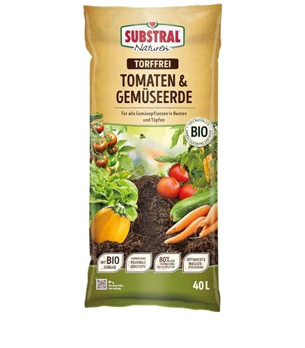 Substral Naturen Bio Tomaten & Gemüse Erde Bio & torffrei 40l, 12 Wochen vorgedüngt von Substral