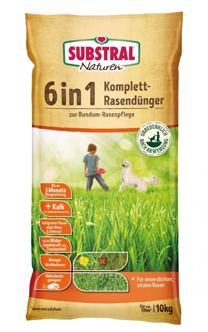 Substral Naturen 6 in 1 Komplett-Rasendünger für 133 m² 10 kg von Substral