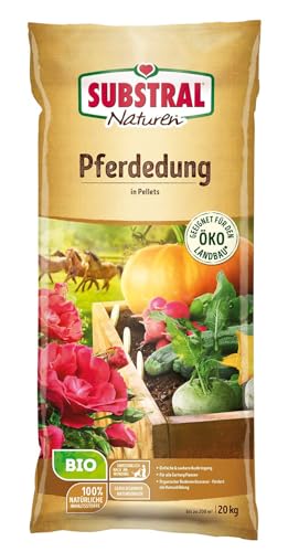 Substral Naturen Bio Pferdedung, natürlicher Bodenverbesserer und Dünger, 3 Monate Langzeitwirkung, 20 kg, bis zu 200 m² von Substral