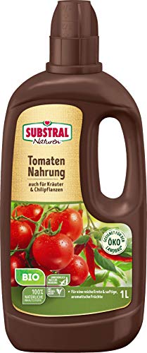Substral Naturen Bio Tomaten und Kräuter Nahrung, Flüssigdünger für Tomaten, Paprika, Kräuter & Chili-Pflanzen, 1 L von Substral