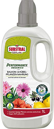 Substral Naturen Performance Organics Balkon- & Kübelpflanzen Nahrung, Bio Spezial-Flüssigdünger mit N-Max Formel, 1 L von Substral