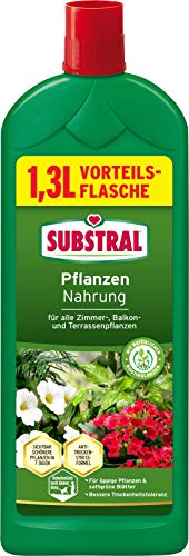 Substral Pflanzennahrung Nahrung, Flüssigdünger für alle Grünpflanzen im Zimmer auf Balkon, Terrasse und Beet, 1,3 L von Substral