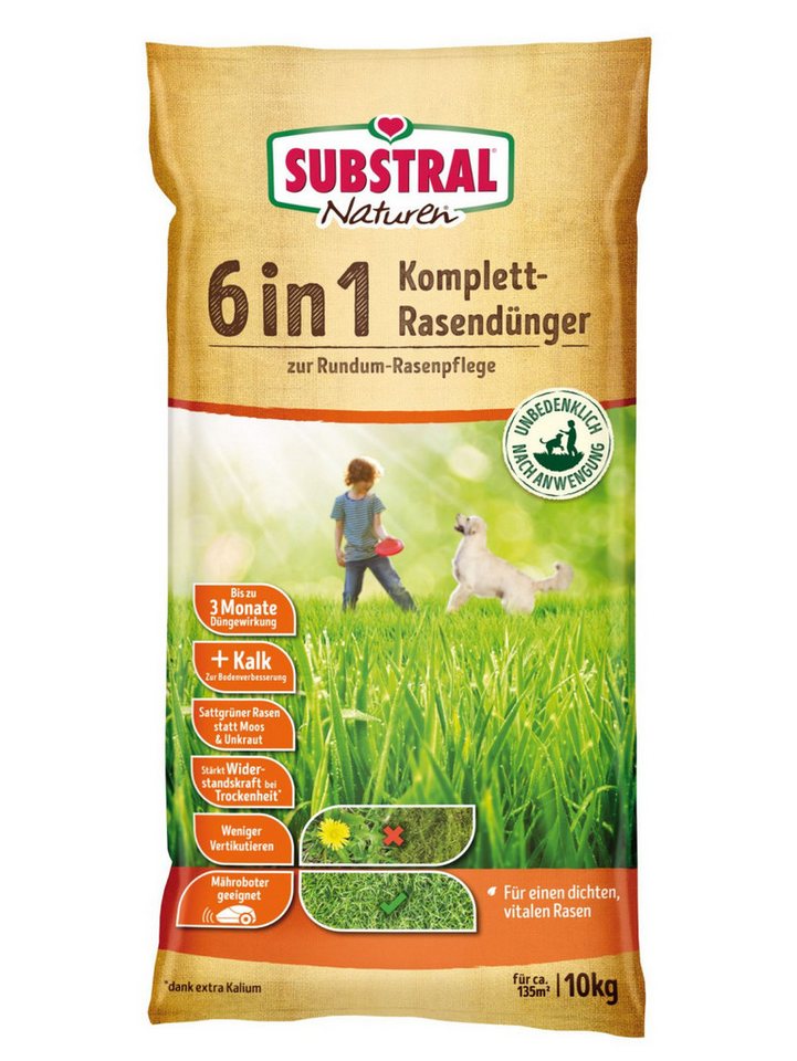 Substral Rasendünger Substral Naturen 6 in 1 Komplett-Rasendünger für von Substral