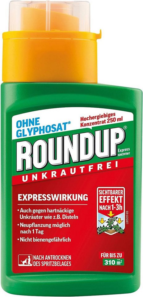 Substral Unkrautbekämpfungsmittel Roundup Express Konzentrat 250 ml Unkrautfrei Unkrautvernichter von Substral