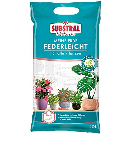 Substral Naturen Meine Erde Federleicht, Bio, für 3 Monate vorgedüngt, für Obst, Gemüse, Grün-, Blühpflanzen, 10L von Substral