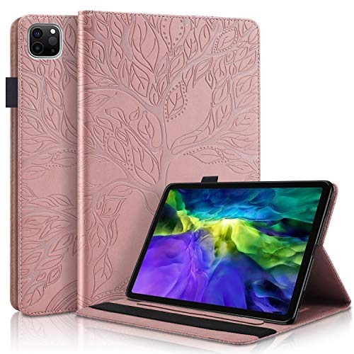 Succtop iPad Pro 11 Zoll 2018/2020 Hülle PU Leder Folio Flip Brieftasche Case Auto Schlaf/Wach Funktion Intelligente Schutzhülle mit Stifthalter für Apple iPad Pro 2020/2018 11 Zoll Roségold von Succtop