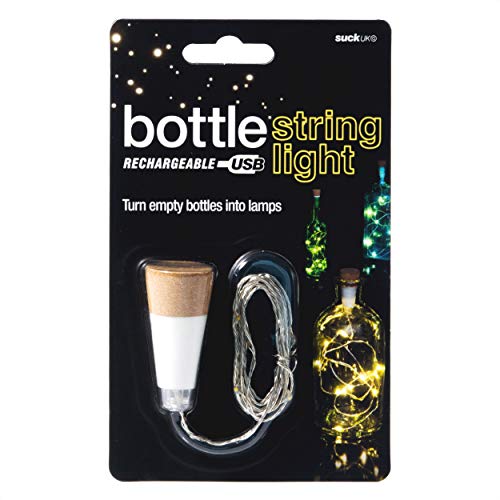 SUCK UK Lichterkette für Flaschen, Plastik, weiß, 94 x 2.4 x 2.4 cm von SUCK UK