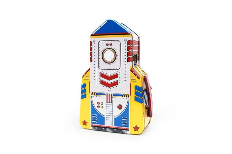 SuckUK Lunchbox Rocket Brotdose Blech Rakete, Metall, (Box, 1-tlg., ca. 23 x 15 x 8 cm), Space Dose von SuckUK