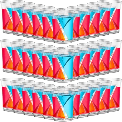 48 Stück geteilte Schnapsgläser, wiederverwendbar, durchsichtig, Kunststoff, 57 ml, halbe Schnapsgläser, Schnapsgläser, Schnapsbecher für Bar, Alkohol, Junggesellinnenabschied von Suclain