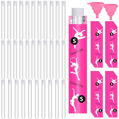 Suclain Tampon-Flachmann-Set enthält 11,3 ml Röhrenflaschen für Frauen, wiederverwendbare Tampon-Verpackungen, faltbare Silikon-Trichter für Kreuzfahrt, Event, Konzert, Outdoor-Sportarten (80) von Suclain