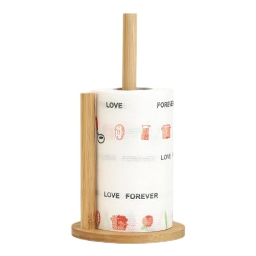 Küchenpapierhalter Stehend Holz, Küchenrollen Halter Ohne Bohren, Landhausstil Papierrollenhalter Für Küchentheke, Geeignet Für Standard Und Jumbo Größe Küchenrollen, KüChe KüChenrollen Organisieren von Sucritude