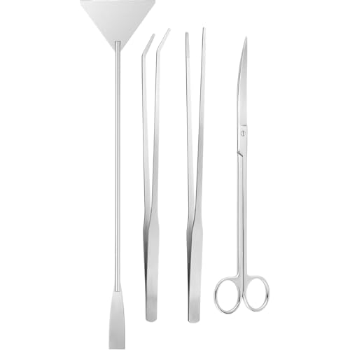 Sucritude Aquarium Pflanzen Werkzeuge, Langes Pinzetten Werkzeug Set Für Aquarien, Lange Schere Spatel Pinzetten Set Für Tägliche Pflege Büro Schreibtisch Anfänger Bepflanzung Algen Zuhause Und Bonsai von Sucritude