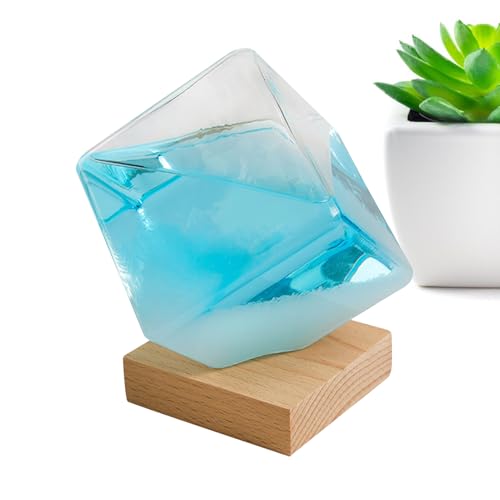 Sucritude Barometerglas - Großer Würfel-Wettervorhersager | Stilvolles Flüssigkeitsbarometer, praktisches Wetterbarometer für Hochzeit, Wohnzimmer, Desktop Sucritude Barometerglas - Großer Würfel-Wettervorhersager | Stilvolles Flüssigkeitsbarometer, praktisches Wetterbarometer für Hochzeit, Wohnzimmer, Desktop von Sucritude