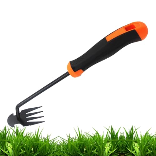 Sucritude Grasstecher Werkzeug | Manueller Gras Entferner - Vier Zinken Zieh Harke Gartenwerkzeug Für Rasenpflege Beetgestaltung Gartenarbeit Senioren Hofeinfahrt Gehweg Bepflanzung von Sucritude