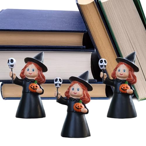 Sucritude Hexendekor - Zierhexen Figuren Deko Für Raum | 3 Teile Skulptur Set Wohnaccessoires Außenbereich Garten Feiertag Bücherregal Kamin von Sucritude