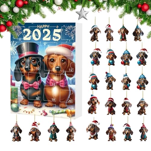 Sucritude Hund Kalender Zum Abzählen - Weihnachts Adventsschmuck Dackel Figuren Spielzeug - Deko Für Dezember Eingang Kamin Baum Wohnzimmer Schlafzimmer Kinderzimmer Sucritude Hund Kalender Zum Abzählen - Weihnachts Adventsschmuck Dackel Figuren Spielzeug - Deko Für Dezember Eingang Kamin Baum Wohnzimmer Schlafzimmer Kinderzimmer von Sucritude
