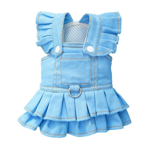 Sucritude Hundekleid Für Kleine Hunde | Katzenbekleidung Für Draußen - Stilvolles Cowboy Overalldress Für Kätzchen Und Welpen von Sucritude