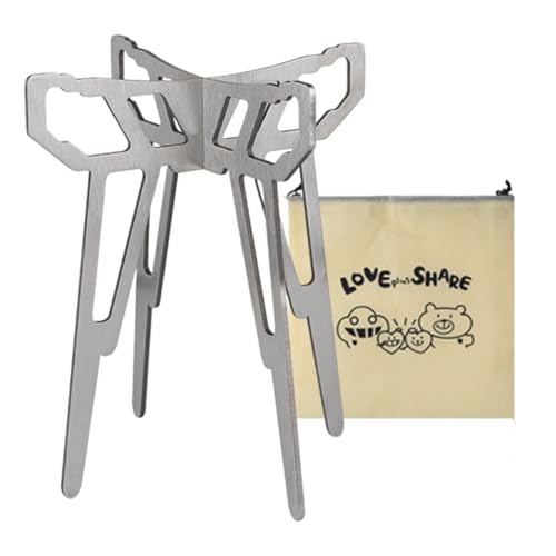 Sucritude Klappbarer Campingkocher Halter,Spirituskocher Brennerrost | Rutschfeste Tragbare Ausrüstung Für Picknick Grillen Wandern Outdoor von Sucritude