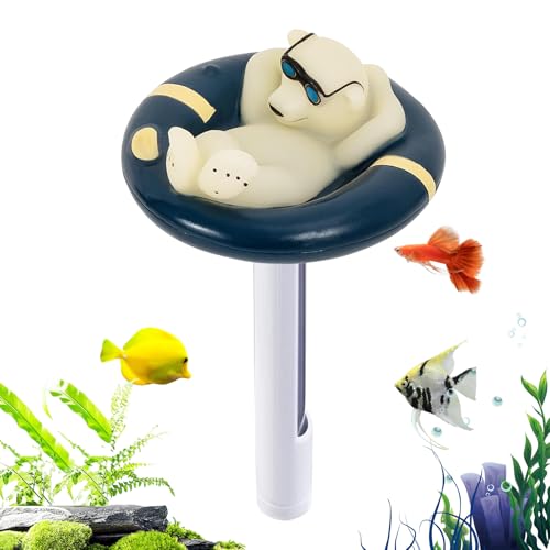 Sucritude Schwimmbad Thermometer | Floating Wasserthermometer Für Pool | Präzisionsmessgerät In Eisbärform Für Innen Außen See Spa Badewanne Fischteich Aquarium von Sucritude
