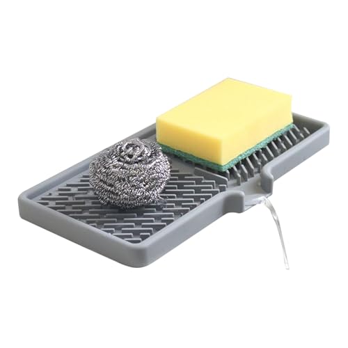 Sucritude Silicone Ablaufmatte | Spülgut Abtropfmatte Küche | Saugfeste Rutschfeste Trocknerabdeckung Auslaufsicher Für Camping Wohnmobil Wasserhahn Badezimmer von Sucritude