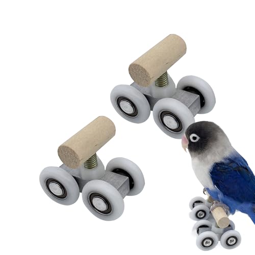 Sucritude Sittich Rollschuhe Spielzeug, Pädagogisches Spielzeug Für Papageien, 1 Paar Freizeit Unterhaltungsbegleiter Für Drinnen Draußen Kleine Mittlere Vogelarten von Sucritude