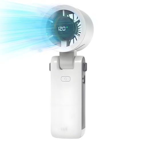 Sucritude Tragbarer Ventilator - Zusammenklappbarer Kühlventilator,Mehrfach Geschwindigkeitsstufen, Leichtes Kühlgerät Mit Digitaldisplay Für Strandurlaub Festivals Events Gym Training Sucritude Tragbarer Ventilator - Zusammenklappbarer Kühlventilator,Mehrfach Geschwindigkeitsstufen, Leichtes Kühlgerät Mit Digitaldisplay Für Strandurlaub Festivals Events Gym Training von Sucritude