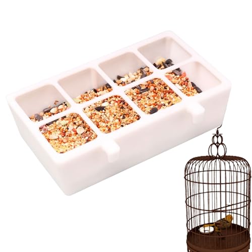 Sucritude Vogeltränke,8-Fach Auslaufsicheres Vogelfutterhaus | Für Papageien Und Vögel Frühfütterung Balkon Garten Terrasse Wandmontage von Sucritude