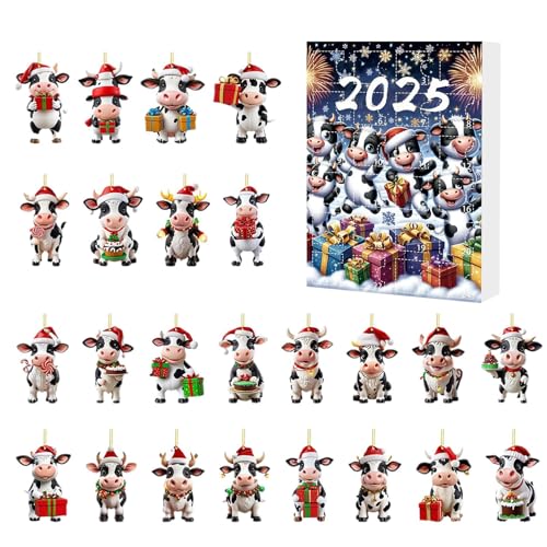 Sucritude Weihnachtskalender - 24-Türiger Adventskalender Mit Kuh Design | Cartoon Dekorationsspielzeug festliche Deko für Weihnachten, Kinder, Klassenzimmer, Baum, Büro, Familie, Erwachsene, und Sucritude Weihnachtskalender - 24-Türiger Adventskalender Mit Kuh Design | Cartoon Dekorationsspielzeug festliche Deko für Weihnachten, Kinder, Klassenzimmer, Baum, Büro, Familie, Erwachsene, und von Sucritude