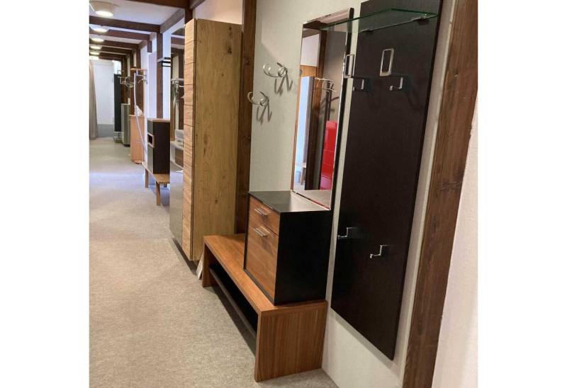 Sudbrock Garderobenständer Garderobe Modo M5 Eiche Dunkel Nussbaum mit Spiegel von Sudbrock