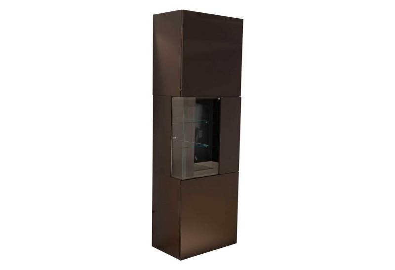 Sudbrock Standvitrine Wohnelement Contur-Unit Glattlack Mocca Mit Beleuchtung von Sudbrock