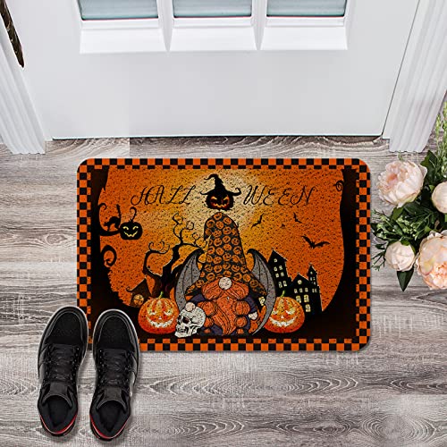 Teppich Happy Halloween Haustür-Willkommensmatte 45,7 x 76,2 cm, Geisterzwerge mit Halloween-Kürbis, rutschfester Teppich, flache Bodenmatte for den Innen- und Außenbereich, stark frequentierte Bereic Teppich Happy Halloween Haustür-Willkommensmatte 45,7 x 76,2 cm, Geisterzwerge mit Halloween-Kürbis, rutschfester Teppich, flache Bodenmatte for den Innen- und Außenbereich, stark frequentierte Bereic von Sudemota