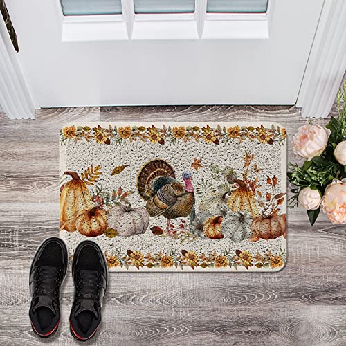 Teppich Thanksgiving Turkey Haustür-Willkommensmatte 24 x 36 Zoll, Herbstkürbis-Bauernhaus, rutschfester Teppich, niedriges Profil, Bodenmatte for Innen- und Außenbereiche/stark frequentierte Bereiche Teppich Thanksgiving Turkey Haustür-Willkommensmatte 24 x 36 Zoll, Herbstkürbis-Bauernhaus, rutschfester Teppich, niedriges Profil, Bodenmatte for Innen- und Außenbereiche/stark frequentierte Bereiche von Sudemota