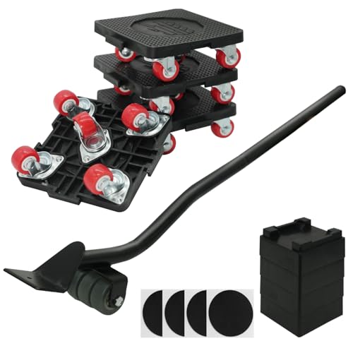 Sudnsadaks Möbelrollen, Möbel Transportroller Set, Rollen für Möbel - 4 Möbelrollen - 360° Drehbar Rads, 4 Höhenversteller, Maximale 300Kg Tragfähigkeit, Möbelheber Möbeltransportrollen von Sudnsadaks