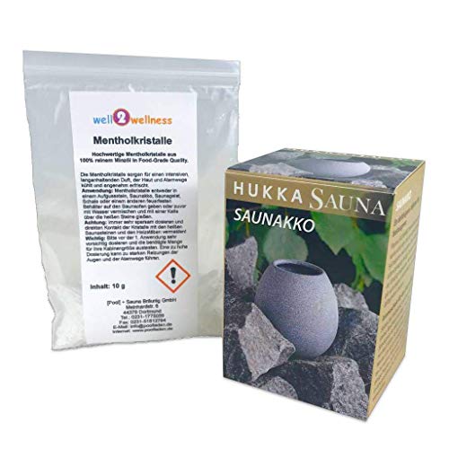 SudoreWell Saunakko - Sauna Aromaschale Dufttasse aus Speckstein + 10g Mentholkristalle von SudoreWell