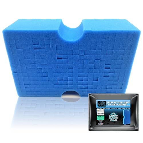 Sudz Budz® Premium Jumbo Foam Grid Autowaschschwamm 1pc | Kein Kratzschwamm für Seife und Spülfreies Waschen | Ergonomisch Großer Schwamm | Langlebige, Weiche Kratzfreie Autoreinigung Autoaufbereitung von Sudz Budz