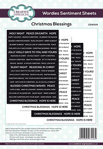 Creative Expressions Wordies Sentiment Sheets-Christmas Blessings, Schwarz und Weiß, A5 Creative Expressions Wordies Sentiment Sheets-Christmas Blessings, Schwarz und Weiß, A5 von Sue Wilson