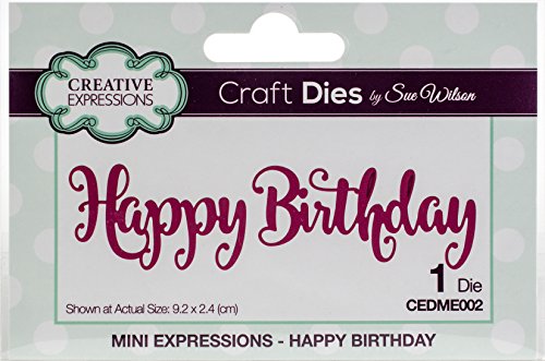 Sue Wilson CEDME002 Mini-Expressions-Stanzform „Happy Birthday“, silber, 12.5 x 8 x 0.8 cm Sue Wilson CEDME002 Mini-Expressions-Stanzform „Happy Birthday“, silber, 12.5 x 8 x 0.8 cm von Sue Wilson