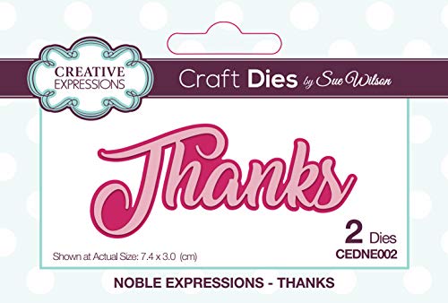 Sue Wilson CEDNE002 Noble Expressions Collection – Danke, metall, 7.4 x 3 cm von Sue Wilson