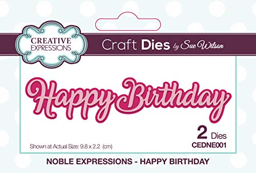 Sue Wilson Noble Expressions Collection Happy Birthday, Metall, 9,8 x 2,2 cm von Sue Wilson