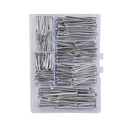 350pcs 5 Größen Eisen Kleine Nägel Sortiment Set Bild Hängen Mit Aufbewahrungsbox Rundes Kopfwand Einfach Zu Verwenden Bildhängender Nägel von SueaLe