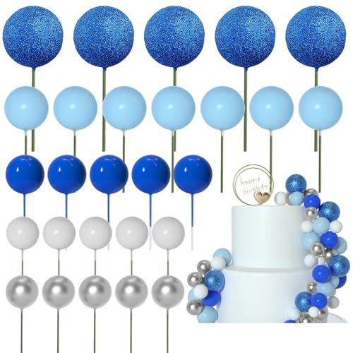 50 Pack Cake Toppers Set Runde Designs Urlaubskuchen Decors Party Liefert Geburtstagstorten Dekorationen Für Festivalkuchen von SueaLe