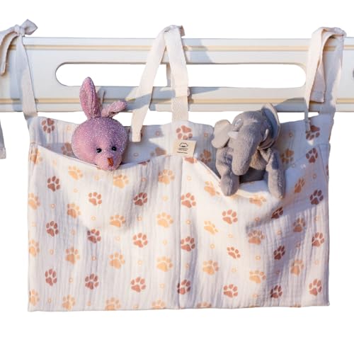 Doppelschicht Baumwoll Aufbewahrungstasche Einfaches Spielzeug Hängen Für Babybett Doppelkompartiment Multifunktionale Kinderwagenlagerung Doppelschicht Baumwoll Aufbewahrungstasche Einfaches Spielzeug Hängen Für Babybett Doppelkompartiment Multifunktionale Kinderwagenlagerung von SueaLe