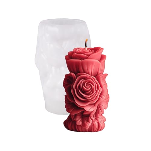 Geprägte Rosenblütenzylinder Silikonform von SueaLe
