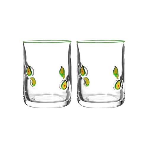 Glassäfte Mit Zitronenmotiven Tassen Set Von 2 Erschüttet Resistent 14oz Kapazität Funktional Für Unterhaltung Dining Decors Vintage Saftgläser Mit Zitronendesign von SueaLe